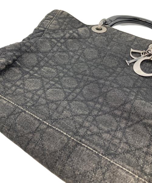 Christian Dior（クリスチャン ディオール）Christian Dior (クリスチャン ディオール) デニムカナージュキルティングラージハンドバッグ ブラックの古着・服飾アイテム