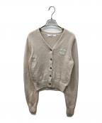 HER LIP TOハーリップトゥ）の古着「Be Mine Emblem Knit Cardigan　ビー マイン エンブレム ニット カーディガン」｜ベージュ