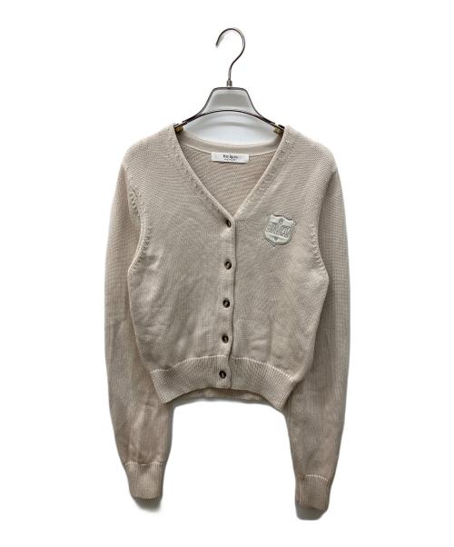 HER LIP TO（ハーリップトゥ）HER LIP TO (ハーリップトゥ) Be Mine Emblem Knit Cardigan　ビー マイン エンブレム ニット カーディガン ベージュ サイズ:FREEの古着・服飾アイテム