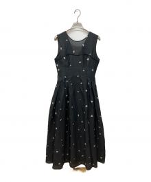 eimy istoire（エイミーイストワール）の古着「GYPSOPHILE DRESS　ジプソフィル・ドレス　ノースリーブワンピース」｜ブラック