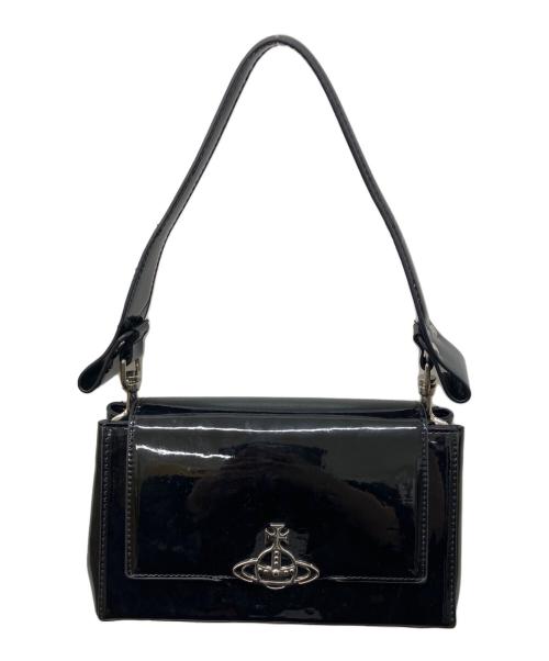 Vivienne Westwood（ヴィヴィアンウエストウッド）Vivienne Westwood (ヴィヴィアンウエストウッド) エナメルショルダーバッグ ブラックの古着・服飾アイテム