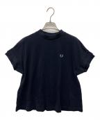 FRED PERRYフレッドペリー）の古着「レース テープ ピケ Tシャツ」｜ネイビー