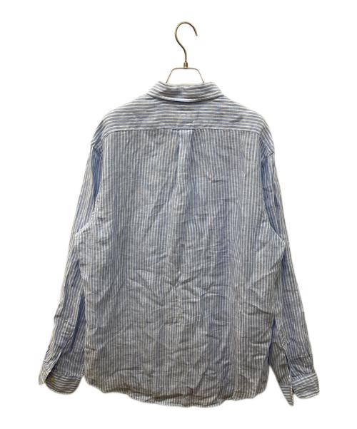 POLO RALPH LAUREN（ポロ・ラルフローレン）POLO RALPH LAUREN (ポロ・ラルフローレン) ストライプリネンシャツ　長袖シャツ ブルー サイズ:Lの古着・服飾アイテム
