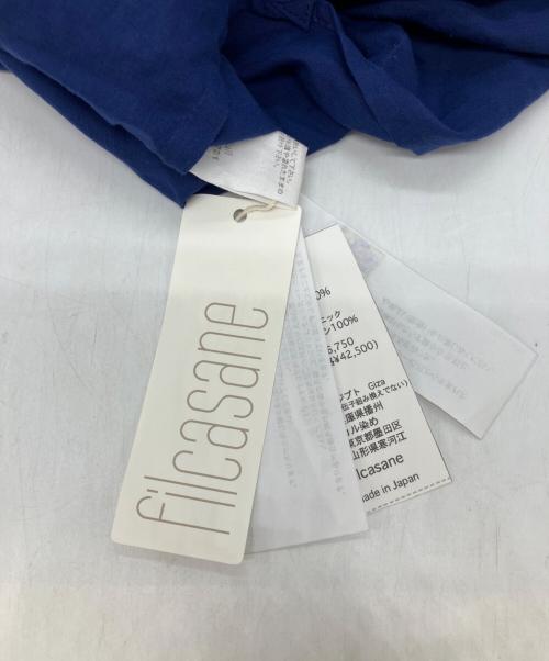 filcasane（フィルカサネ）filcasane (フィルカサネ) オーガニックコットンバンドカラーシャツ ネイビー サイズ:不明の古着・服飾アイテム