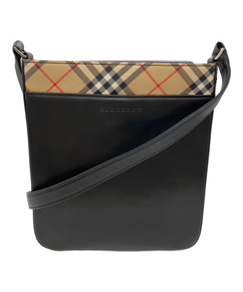 BURBERRY（バーバリー）BURBERRY (バーバリー) ノヴァチェック切替レザーショルダーバッグ ブラックの古着・服飾アイテム