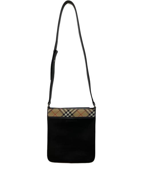 BURBERRY（バーバリー）BURBERRY (バーバリー) ノヴァチェック切替レザーショルダーバッグ ブラックの古着・服飾アイテム
