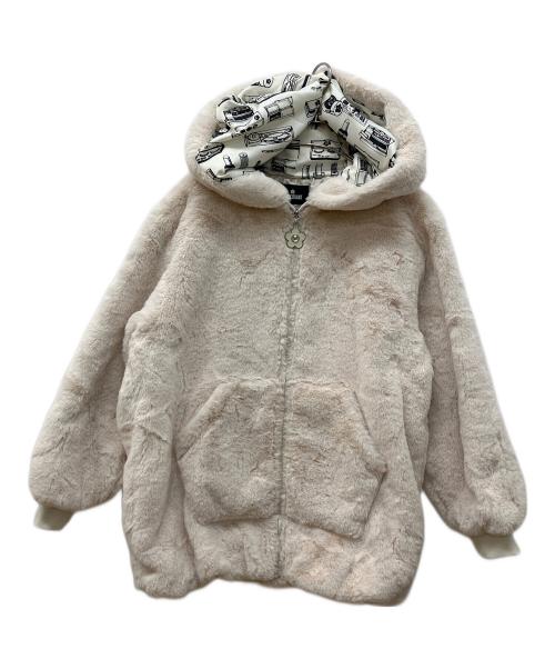 MARY QUANT（マリークヮント）MARY QUANT (マリークヮント) ビジューデイジーファーBIGパーカ ブルゾン アイボリー サイズ:Mの古着・服飾アイテム
