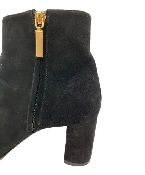 Saint Laurent Paris（サンローランパリ）Saint Laurent Paris (サンローランパリ) ワンポイントロゴスエードショートブーツ ブラック サイズ:38の古着・服飾アイテム