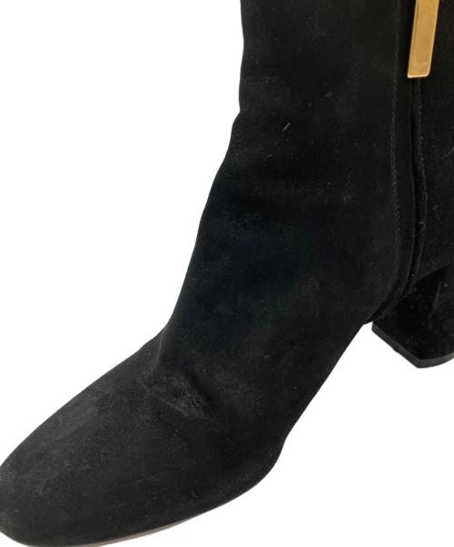 Saint Laurent Paris（サンローランパリ）Saint Laurent Paris (サンローランパリ) ワンポイントロゴスエードショートブーツ ブラック サイズ:38の古着・服飾アイテム