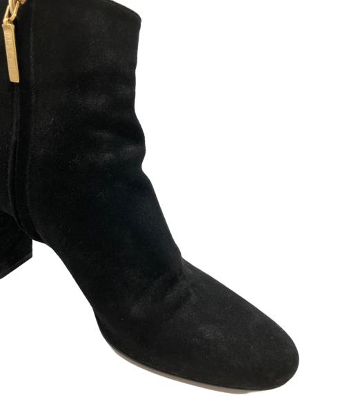 Saint Laurent Paris（サンローランパリ）Saint Laurent Paris (サンローランパリ) ワンポイントロゴスエードショートブーツ ブラック サイズ:38の古着・服飾アイテム