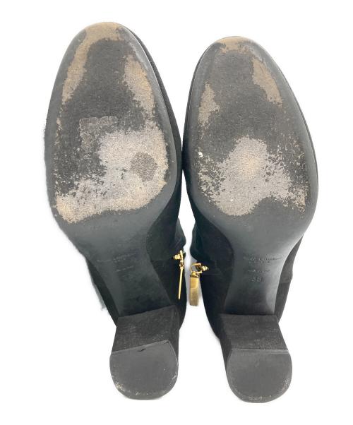 Saint Laurent Paris（サンローランパリ）Saint Laurent Paris (サンローランパリ) ワンポイントロゴスエードショートブーツ ブラック サイズ:38の古着・服飾アイテム