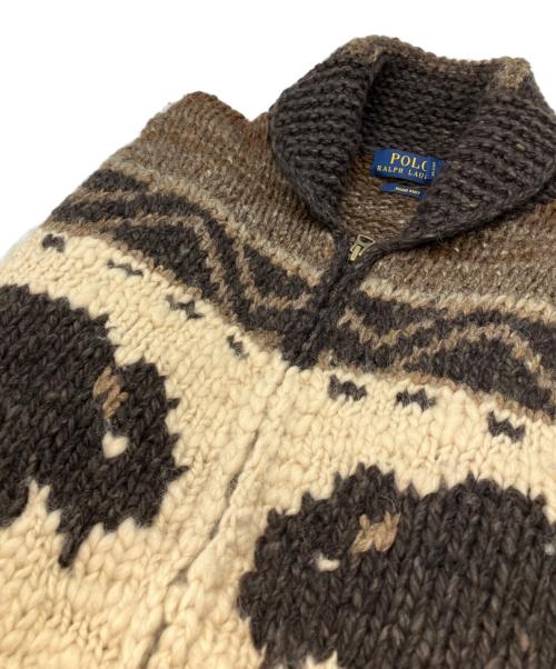 POLO RALPH LAUREN（ポロ・ラルフローレン）POLO RALPH LAUREN (ポロ・ラルフローレン) カウチンニットカーディガン ブラウン サイズ:Lの古着・服飾アイテム