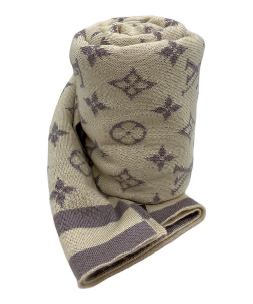 LOUIS VUITTON（ルイ ヴィトン）LOUIS VUITTON (ルイ ヴィトン) カシミヤシルクストール パープル×アイボリーの古着・服飾アイテム