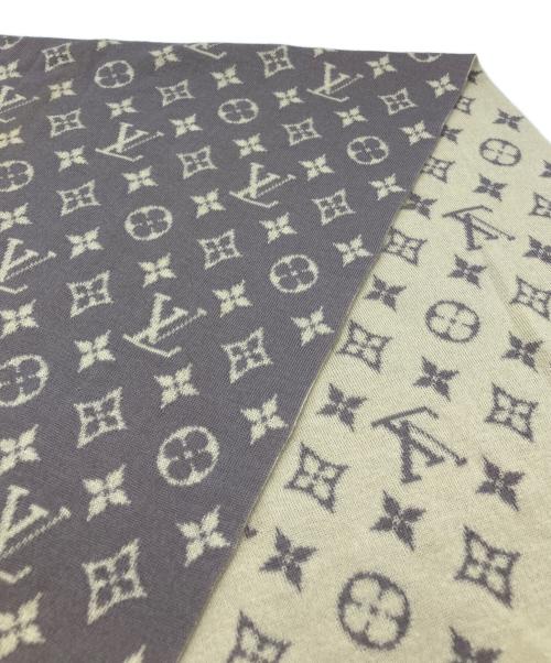 LOUIS VUITTON（ルイ ヴィトン）LOUIS VUITTON (ルイ ヴィトン) カシミヤシルクストール パープル×アイボリーの古着・服飾アイテム