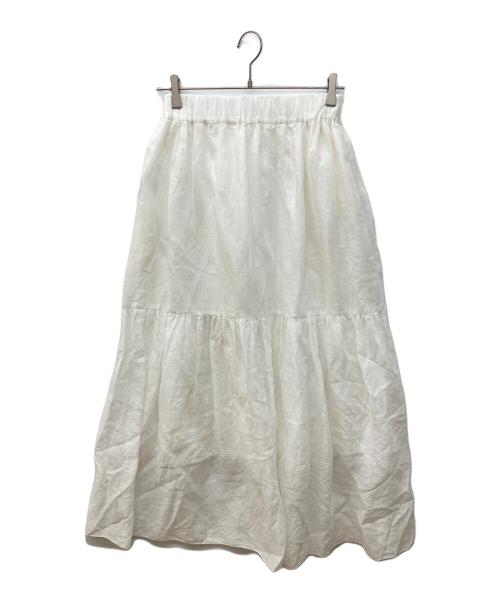 SACRA（サクラ）SACRA (サクラ) RAMIE LAWN SKIRT ホワイト サイズ:38の古着・服飾アイテム