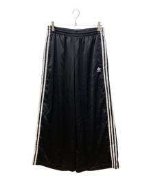adidas（アディダス）の古着「サテン ワイドレッグ トラックパンツ」｜ブラック