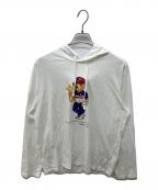 RLX RALPH LAURENアールエルエックスラルフローレン）の古着「ポロベアプリントパーカー」｜ホワイト