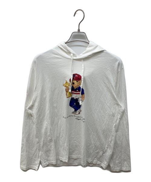 RLX RALPH LAUREN（アールエルエックスラルフローレン）RLX RALPH LAUREN (アールエルエックスラルフローレン) ポロベアプリントパーカー ホワイト サイズ:Lの古着・服飾アイテム