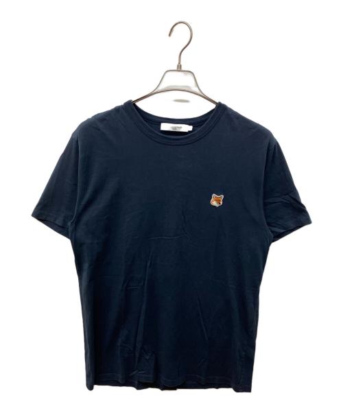 maison kitsune（メゾンキツネ）MAISON KITSUNE (メゾンキツネ) フォックスヘッド レギュラー Tシャツ ネイビー サイズ:Lの古着・服飾アイテム