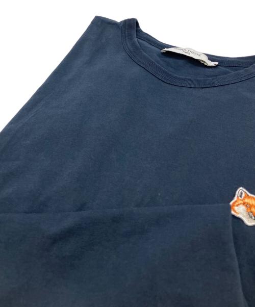 maison kitsune（メゾンキツネ）MAISON KITSUNE (メゾンキツネ) フォックスヘッド レギュラー Tシャツ ネイビー サイズ:Lの古着・服飾アイテム