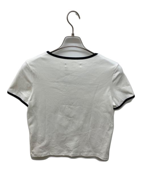 HER LIP TO（ハーリップトゥ）Her lip to (ハーリップトゥ) Two-Tone Ribbon-Trim Tee ホワイト サイズ:Mの古着・服飾アイテム