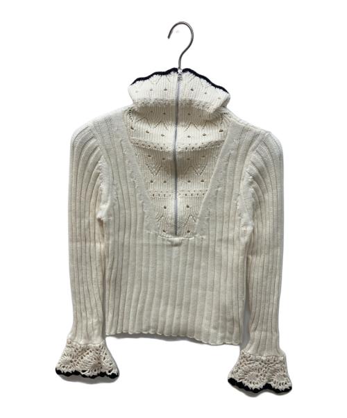 furfur（ファーファー）furfur (ファーファー) ハーフジップカラーセーター アイボリー サイズ:FREEの古着・服飾アイテム