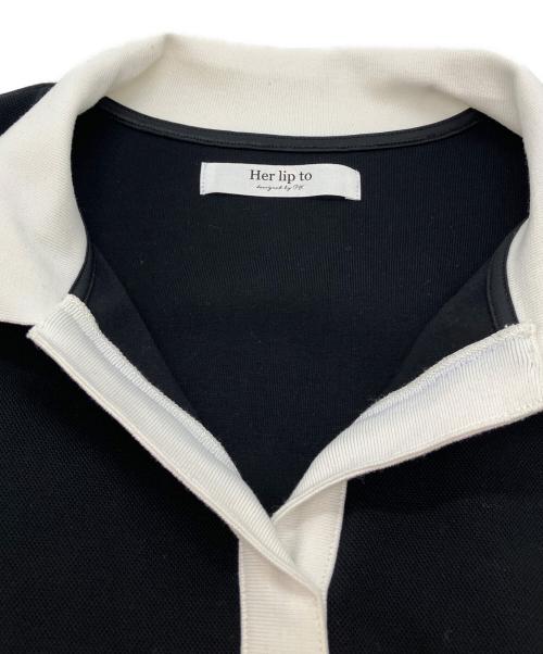 HER LIP TO（ハーリップトゥ）Her lip to (ハーリップトゥ) Short Sleeve Polo Mini Dress ブラック サイズ:Mの古着・服飾アイテム