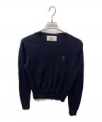 AMI PARISアミ パリス）の古着「SMALL HEART LOGO KNIT」｜ネイビー