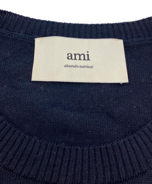 AMI PARIS（アミ パリス）AMI PARIS (アミ パリス) SMALL HEART LOGO KNIT ネイビー サイズ:XSの古着・服飾アイテム