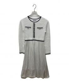 JILL BY JILLSTUART（ジル バイ ジルスチュアート）の古着「ラメツイード配色ニットワンピース」｜ホワイト