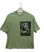 HERMESエルメス）の古着「ヴェルキー・ラブ コットン × カシミヤ プルオーバー クルーネック ショートスリーブTシャツ」｜グリーン