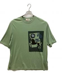 HERMES（エルメス）の古着「ヴェルキー・ラブ コットン × カシミヤ プルオーバー クルーネック ショートスリーブTシャツ」｜グリーン