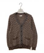 Coohemコーヘン）の古着「HERRINGBONE TWEEDY KNIT CARDIGAN」｜ブラウン