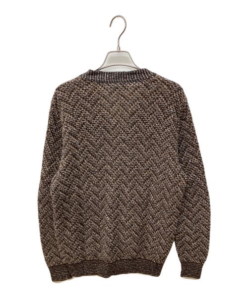 Coohem（コーヘン）Coohem (コーヘン) HERRINGBONE TWEEDY KNIT CARDIGAN ブラウン サイズ:FREEの古着・服飾アイテム