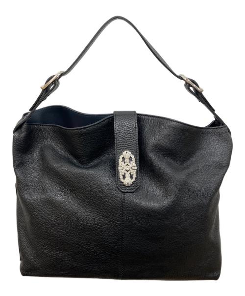 A.D.M.J.（エーディーエムジェイ）A.D.M.J. (エーディーエムジェイ) レザー ワンショルダーバッグ ネイビーの古着・服飾アイテム