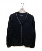FRED PERRYフレッドペリー）の古着「Tipped Pique Texture Cardigan」｜ブラック