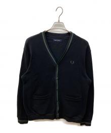 FRED PERRY（フレッドペリー）の古着「Tipped Pique Texture Cardigan」｜ブラック