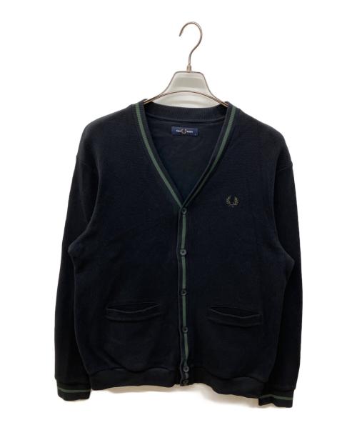 FRED PERRY（フレッドペリー）FRED PERRY (フレッドペリー) Tipped Pique Texture Cardigan ブラック サイズ:Mの古着・服飾アイテム