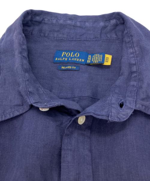POLO RALPH LAUREN（ポロ・ラルフローレン）POLO RALPH LAUREN (ポロ・ラルフローレン) リネンシャツ ネイビー サイズ:XLの古着・服飾アイテム