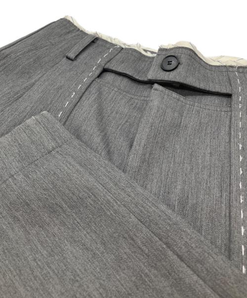 MAISON SPECIAL（メゾンスペシャル）MAISON SPECIAL (メゾンスペシャル) Front Cut Stitch Wide Pants グレー サイズ:36の古着・服飾アイテム