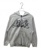 HUFハフ）の古着「OUTLINES HEAVY WEIGHT FULL-ZIP FLEECE」｜グレー