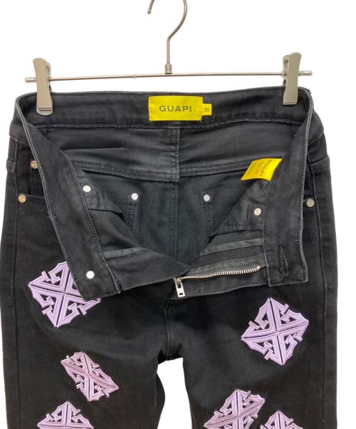 GUAPI（グアピ）GUAPI (グアピ) アイコンスタッグフレアデニムパンツ ブラック サイズ:W30の古着・服飾アイテム
