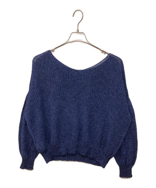 Spick and Span（スピック＆スパン）Spick and Span (スピック＆スパン) ペーパーヤーン2WAYルーズプルオーバー ブルー サイズ:FREEの古着・服飾アイテム