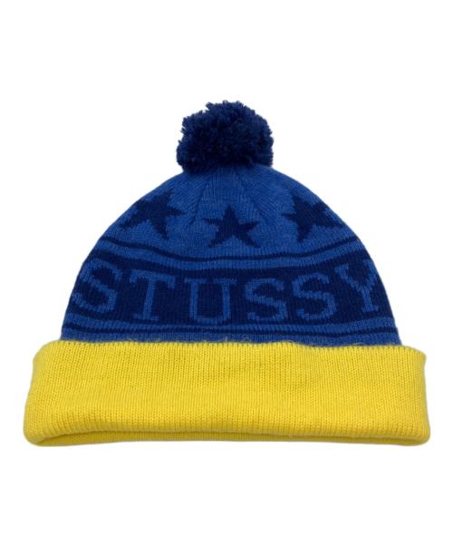 stussy（ステューシー）stussy (ステューシー) Retro Star Pom-Pom Beanie ブルーの古着・服飾アイテム