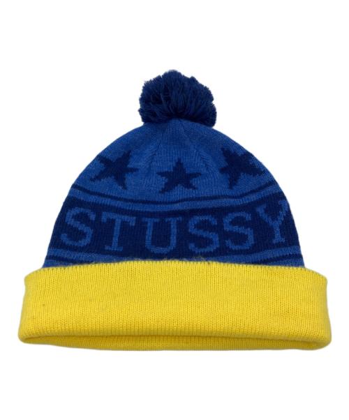 stussy（ステューシー）stussy (ステューシー) Retro Star Pom-Pom Beanie ブルーの古着・服飾アイテム
