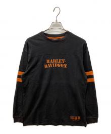 HARLEY-DAVIDSON（ハーレーダビッドソン）の古着「ロゴプリント長袖tシャツ ロングスリーブカットソー」｜ブラック