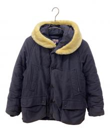 BLUE BLUE（ブルーブルー）の古着「ボアフーデッドデッキジャケット」｜ネイビー