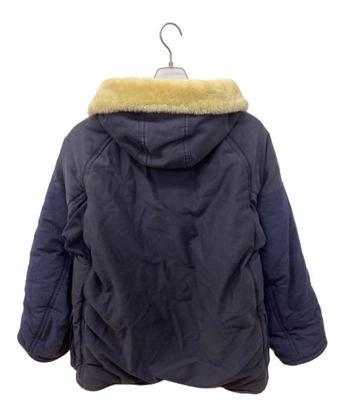 BLUE BLUE（ブルーブルー）BLUE BLUE (ブルーブルー) ボアフーデッドデッキジャケット ネイビー サイズ:3の古着・服飾アイテム