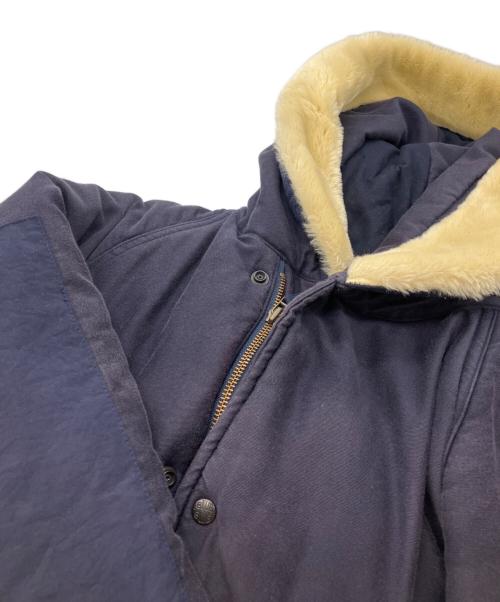 BLUE BLUE（ブルーブルー）BLUE BLUE (ブルーブルー) ボアフーデッドデッキジャケット ネイビー サイズ:3の古着・服飾アイテム