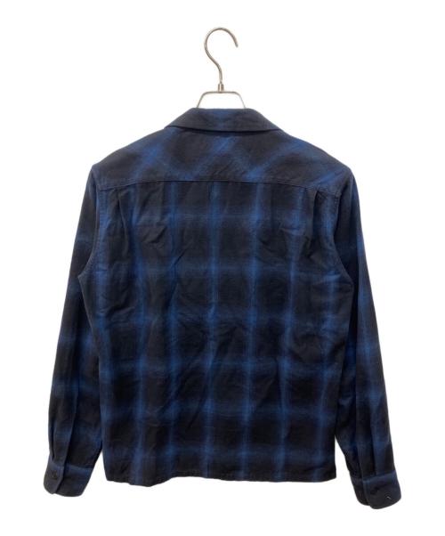 RUDE GALLERY（ルードギャラリー）RUDE GALLERY (ルードギャラリー) OMBRE OPEN COLLAR SHIRT ブルー×ブラック サイズ:3の古着・服飾アイテム